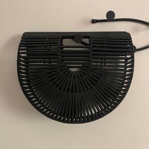 Black Wooden Ark Clutch Bag